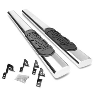 (Straight Oval Tubular Metal) Running Board Nerf Bar For 04-14 Ford F-150 (P221 11th, P415 12th Gen) [Standard Cab]