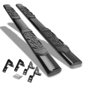 (Straight Oval Tubular Black) Running Board Nerf Bar For 01-03 Ford F-150 (PN-96 10th Gen) [Crew Cab]