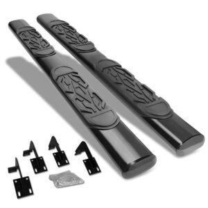 (Straight Oval Tubular Black) Running Board Nerf Bar For 99-16 Ford F-250/350/450/550 Super Duty (PHN131) [Extended Cab]
