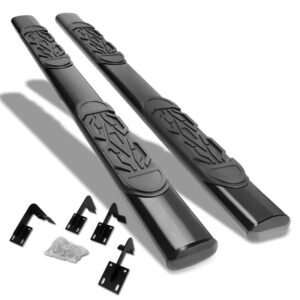 (Straight Oval Tubular Black) Running Board Nerf Bar For 99-16 Ford F-250/350/450/550 Super Duty (PHN131) [Crew Cab]