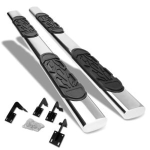(Straight Oval Tubular Metal) Running Board Nerf Bar For 99-16 Ford F-250/350/450/550 Super Duty (PHN131) [Crew Cab]