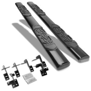 (Straight Oval Tubular Black) Running Board Nerf Bar For 19+ Ram 1500 (DT 5th Gen) [Extended Cab]