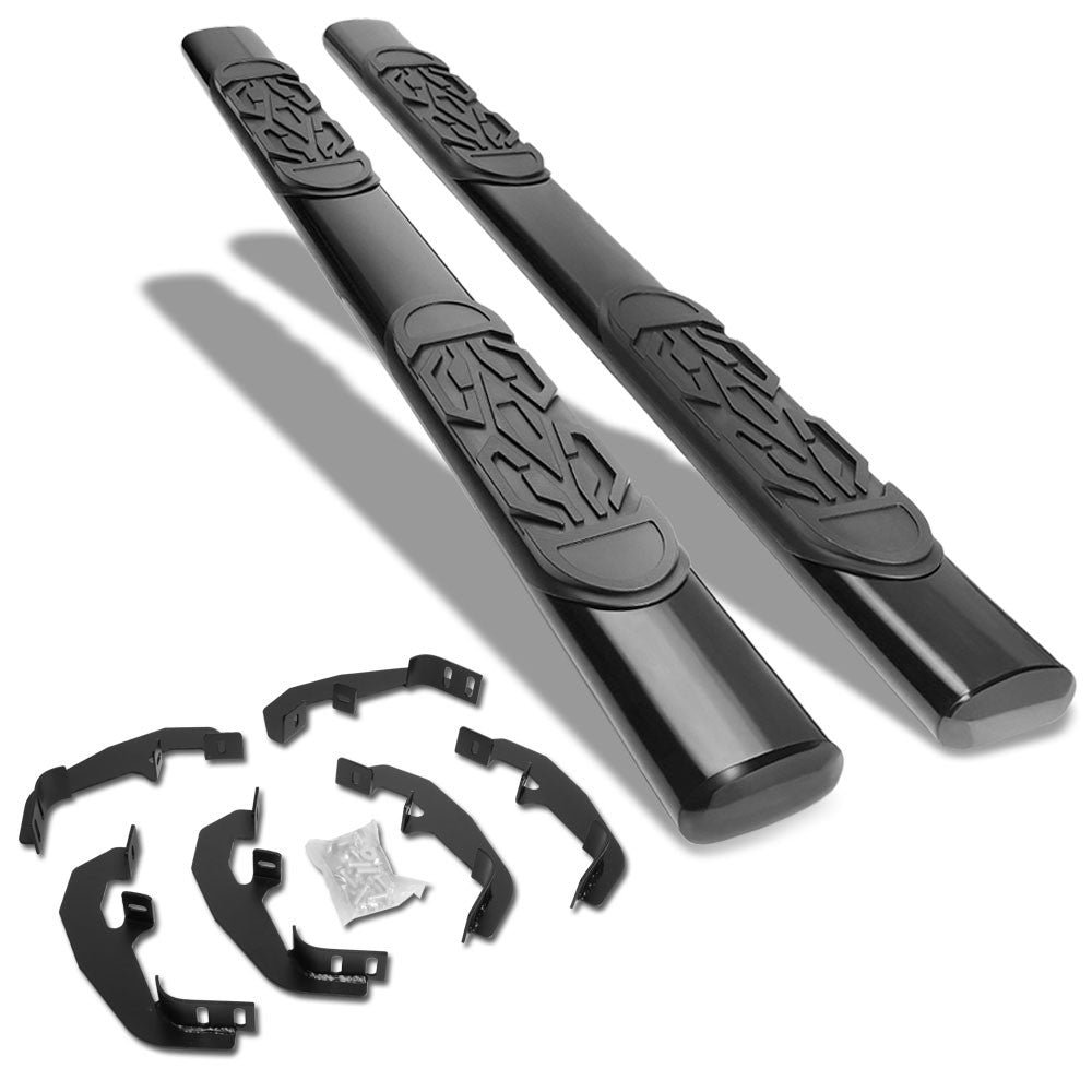 (Straight Oval Tubular Black) Running Board Nerf Bar For 19+ Chevrolet Silverado / GMC Sierra 1500 2500 3500 HD (T1XX)