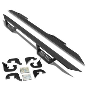 (Step-Down Black) Running Board Nerf Bar For 07-18 Silverado Sierra 1500/07-19 2500 3500 HD [Extended Cab]