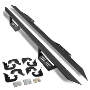 (Step-Down Black) Running Board Nerf Bar For 07-18 Silverado Sierra 1500/07-19 2500 3500 HD [Crew Cab]
