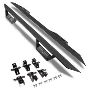 (Step-Down Black) Running Board Nerf Bar For 18+ Jeep Wrangler 4DR Unlimited JL