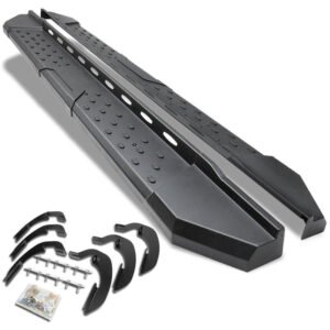 (Industrial Black) Running Board Nerf Bar For 07-18 Silverado Sierra 1500/07-19 2500 3500 HD [Crew Cab]
