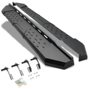 (Industrial Black) Running Board Nerf Bar For 15+ Ford F-150/17+ F-250 F-350 Super Duty [Extended Cab]