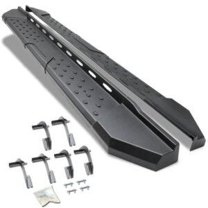(Industrial Black) Running Board Nerf Bar For Ford 15+ F-150 / 17+ F-250 F-350 Super Duty [Crew Cab]