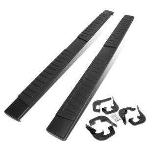 (Extruded Flat Black) Running Board Nerf Bar For 07-18 Silverado Sierra 1500/07-19 2500 3500 HD [Extended Cab]