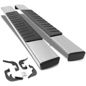 (Extruded Flat Metal) Running Board Nerf Bar For 07-18 Silverado Sierra 1500/07-19 2500 3500 HD [Standard Cab]