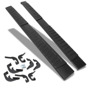 (Extruded Flat Black) Running Board Nerf Bar For 07-18 Silverado Sierra 1500/07-19 2500 3500 HD [Crew Cab]
