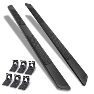 (Alu Flat Honeycomb 2 Pad Black) Running Board Nerf Bar For 09-18 Ram 1500 2500 3500/19+ Ram 1500 Classic [Crew Cab]