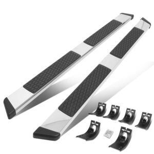 (80″ Flat Honeycomb 2 Pad Metal) Running Board Nerf Bar For 09-18 Ram 1500 2500 3500/19+ Ram 1500 Classic [Crew Cab]