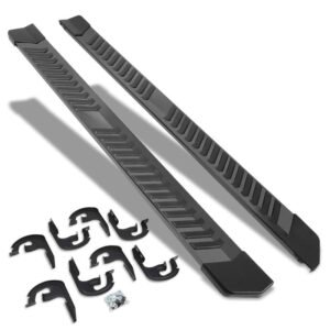 (Flat Board Stripe Pad Black) Running Board Nerf Bar For 04-14 Ford F-150 (P221 11th, P415 12th Gen) [Extended Cab]