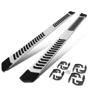 (Extruded Flat Black/Silver) Running Board Nerf Bar For 04-14 Ford F-150 (P221 11th, P415 12th Gen) [Crew Cab]