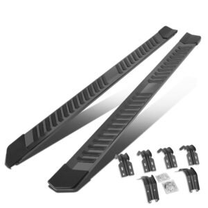 (Extruded Flat Black) Aluminum Running Board Nerf Bar For 99-16 Ford F-250/350/450/550 Super Duty (PHN131) [Crew Cab]