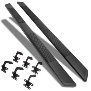 (Flat Honeycomb 2 Pad Black) 6″ Wide Running Board Nerf Bar For 19+ Ram 1500 (DT 5th Gen) [Crew Cab]