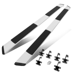 (Extruded Flat Black/Silver) Running Board Nerf Bar For 19+ Ram 1500 (DT 5th Gen) [Extended Cab]