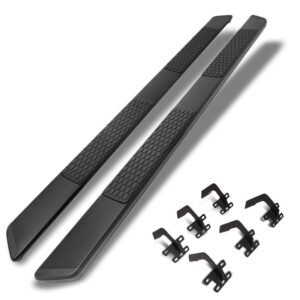 (Flat Honeycomb 2 Pad Matte Black) Running Board Nerf Bar For 19+ Ram 1500 (DT 5th Gen) [Extended Cab]