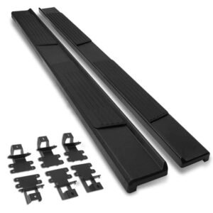 (OE Retangular Style Black) Running Board Nerf Bar For 18+ Jeep Wrangler 4DR Unlimited JL