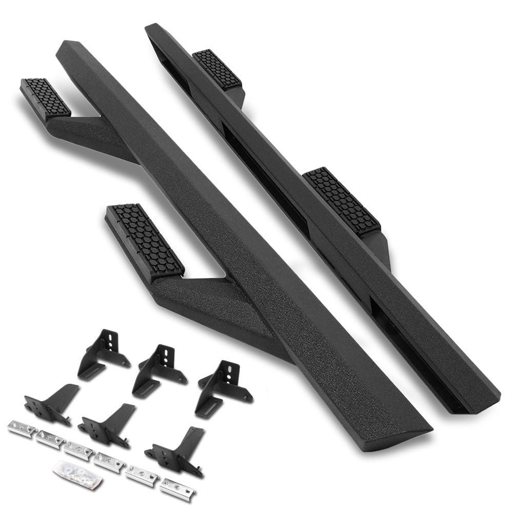 (Branch-Out Black) Running Board Nerf Bar For 18+ Jeep Wrangler 4DR Unlimited JL