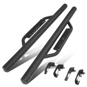 (Round Drop Black) Running Board Nerf Bar For 07-18 Silverado Sierra 1500/07-19 2500 3500 HD [Standard Cab]