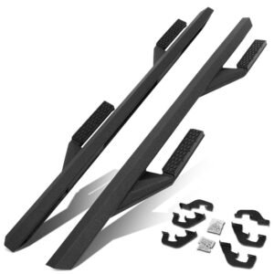 (90 L-Shape Bar Black) Running Board Nerf Bar For 07-18 Silverado Sierra 1500/07-19 2500 3500 HD [Extended Cab]