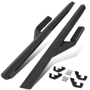 55″ Black Branch-Out Step Running Board Nerf Bar For 07-19 Silverado Sierra [Standard Cab]