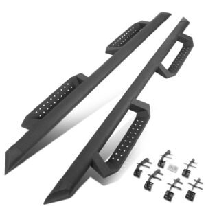 88″ Black Round Bar/Drop Step Running Board Nerf Bar For 15+ F-150/17+ F-250 F-350 SD [Crew Cab]
