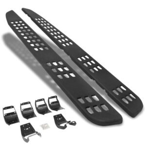 (Badgeless Raptor Black) Running Board Nerf Bar For Ford 15+ F-150 / 17+ F-250 F-350 Super Duty [Crew Cab]