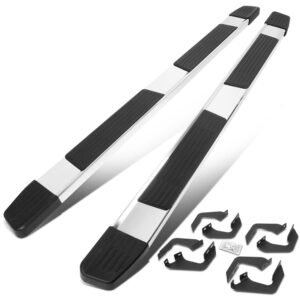 (Flat Step/5.25 Cap Black) Running Board Nerf Bar For 05-22 Toyota Tacoma [Crew Cab]