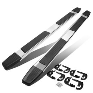 (Flat Step/5.25 Cap Metal) Running Board Nerf Bar For 04-14 Ford F-150 (P221 11th, P415 12th Gen) [Extended Cab]