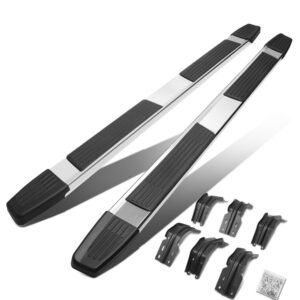 (Flat Step/5.25 Cap Metal) Running Board Nerf Bar For 99-16 Ford F-250/350/450/550 Super Duty (PHN131) [Crew Cab]