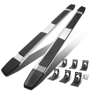 (79″ Flat Step/5.25 Cap Metal) Running Board Nerf Bar For 09-18 Ram 1500/19+ Ram 1500 Classic [Extended Cab]