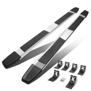 (Flat Step/5.25 Cap V2 Metal) Running Board Nerf Bar For 09-18 Ram 1500 2500 3500/19+ Ram 1500 Classic [Crew Cab]