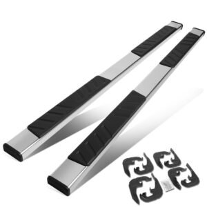 (Flat Board Slant Metal) Running Board Nerf Bar For 19+ Chevrolet Silverado / GMC Sierra 1500 2500 3500 HD (T1XX) [Crew Cab]