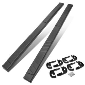(Flat Board Slant Black) Running Board Nerf Bar For 04-14 Ford F-150 (P221 11th, P415 12th Gen) [Extended Cab]