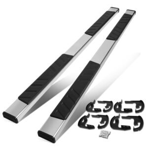 (Flat Board Slant Metal) Running Board Nerf Bar For 04-14 Ford F-150 (P221 11th, P415 12th Gen) [Extended Cab]