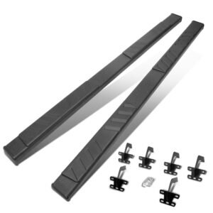 (Flat Board Slant Black) Running Board Nerf Bar For 19+ Ram 1500 (DT 5th Gen) [Extended Cab]