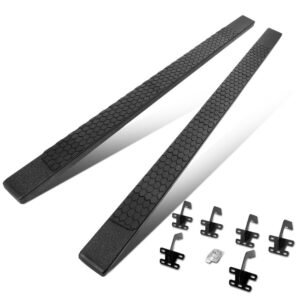 (Flat Honeycomb 1 Pad Black) Running Board Nerf Bar For 19+ Ram 1500 (DT 5th Gen) [Crew Cab]