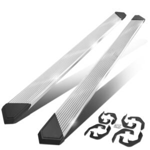 (Pleated Metal) Running Board Nerf Bar For 07-18 Silverado Sierra 1500/07-19 2500 3500 HD [Crew Cab]