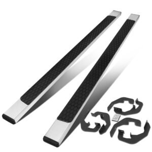 (Flat Honeycomb 1 Pad Metal) Running Board Nerf Bar For 07-18 Silverado Sierra 1500/07-19 2500 3500 HD [Extended Cab]