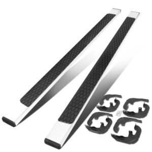 (Flat Honeycomb 1 Pad Metal) Running Board Nerf Bar For 19+ Chevrolet Silverado / GMC Sierra 1500 2500 3500 HD (T1XX) [Crew Cab]