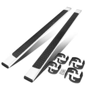 90″ Metallic Honeycomb 1 Pad/Flat End Cap Running Board Nerf Bar For 04-14 F-150 P221 P415 [Crew Cab]