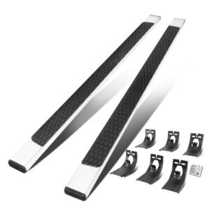 (Flat Honeycomb 1 Pad Metal) 87″ Running Board Nerf Bar For 09-18 Ram 1500 2500 3500/19+ Ram 1500 Classic [Crew Cab]