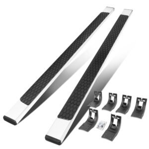 (Flat Honeycomb 1 Pad T2 Metal) 87″ Running Board Nerf Bar For 09-18 Ram 1500 2500 3500/19+ Ram 1500 Classic [Crew Cab]