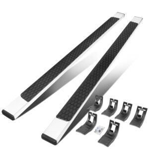 80″ Metallic Honeycomb 1 Pad/Flat Cap Running Board Nerf Bar For 09-18 Ram 1500/19-22 Ram 1500 Classic [Extended Cab]