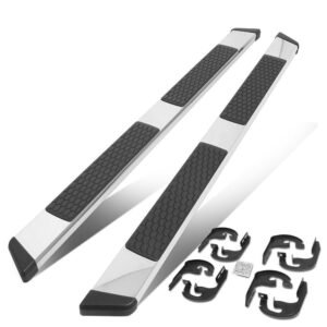 (Flat Honeycomb 2 Slant Pad Metal) Running Board Nerf Bar For 04-14 Ford F-150 (P221 11th, P415 12th Gen) [Extended Cab]