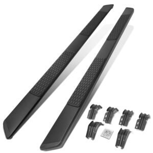 (Flat Honeycomb 2 Pad Black) Running Board Nerf Bar For 99-16 Ford F-250/350/450/550 Super Duty (PHN131) [Crew Cab]